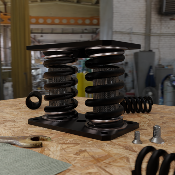 Spring Isolator 3-4 Hz two part Front